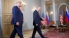 Donald Trump și Vladimir Putin la summitul din Finlanda, 16 iulie 2018.
