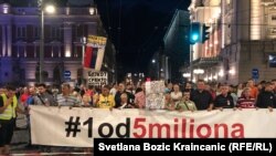 Protest "Jedan od pet miliona" u Beogradu, septembar 2019. godine 