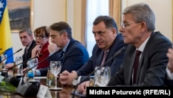Željko Komšić, Milorad Dodik i Šefik Džaferović u Predsjedništvu BiH, Sarajevo, fotoarhiv