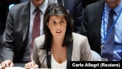 Nikki Haley, pictured in 2018, is also a former U.S. ambassador to the United Nations.