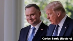 Фото від червня 2020 року. Президент Польщі Анджей Дуда і тогочасний президент США Дональд Трамп