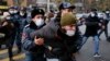 ARMENIA -- Police detain demonstrators during a rally demanding the resignation of the country's prime minister over his handling of the conflict with Azerbaijan over Nagorno-Karabakh in Yerevan, December 8, 2020.