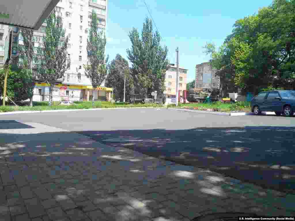 A photo that appeared on social media is said to show a Buk antiaircraft missile system traveling through the Ukrainian city of Krasnodon toward Russia. The image was released by U.S. intelligence officials on July 22. According to "The Washington Post," they say the photo demonstrates Russian complicity in the downing of the Malayasia Airlines jet carrying 298 people.