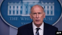 U.S. Director of National Intelligence Dan Coats speaks during a press briefing at the White House in Washington on August 2.