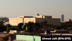 The U.S. Embassy compound in the heavily fortified Green Zone in Baghdad.