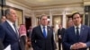 Slijeva nadesno: šef ruske diplomacije Sergej Lavrov, savjetnik ruskog predsjednika Vladimira Putina za vanjsku politiku Jurij Ušakov i američki državni sekretar Marco Rubio u Rijadu, Saudijska Arabija, 18. februara 2025.