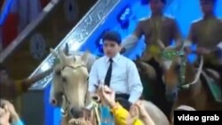 A video grab showing Turkmen President Gurbanguly Berdymukhammedov's grandson Keringuly.