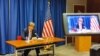 U.S. Undersecretary for Economic Growth, Energy, and Environment Jose Fernandez speaks at the U.S. Embassy in Belgrade on October 11.