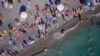 Vacationers on a beach in Gagra, Akhazia. Tourism is called the “locomotive” of Abkhazia’s economy and the number of visitors to the region is expected to grow by 15 to 20 percent over the 1.5 million people who came last year -- already more than six times the population of the region.