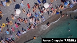 Vacationers on a beach in Gagra, Akhazia. Tourism is called the “locomotive” of Abkhazia’s economy and the number of visitors to the region is expected to grow by 15 to 20 percent over the 1.5 million people who came last year -- already more than six times the population of the region.